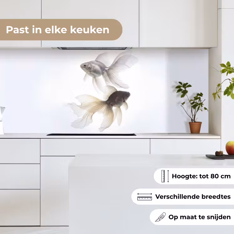 Goudvissen - Modern - Wit keuken achterwand 2 middel -sfeer4_NL