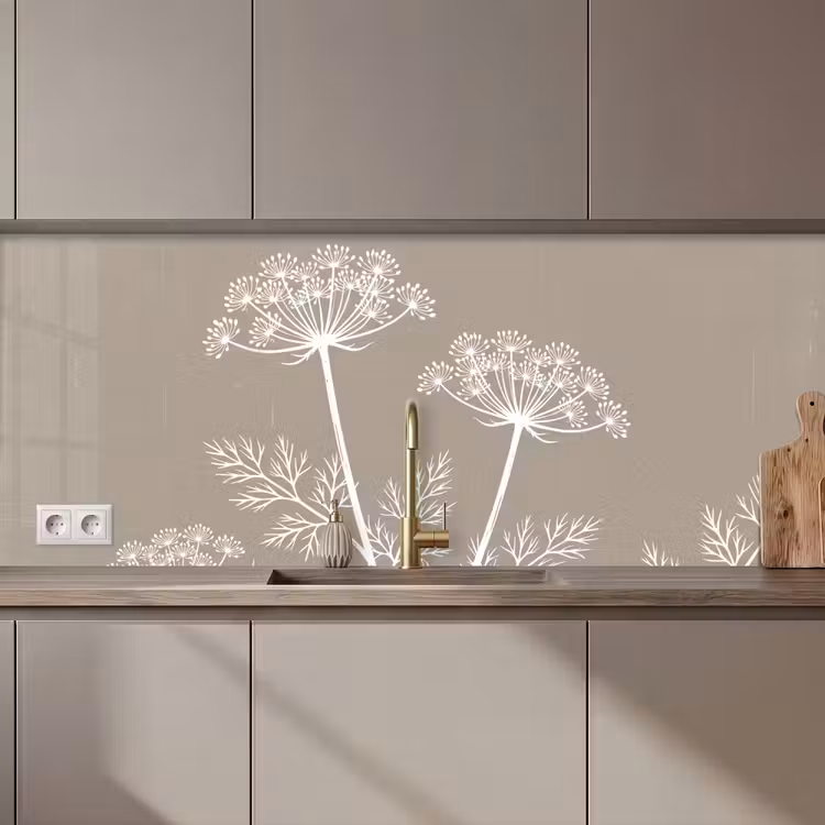 Grafisch - Fluitenkruid - Taupe keuken achterwand 2 middel zz_3dshopping