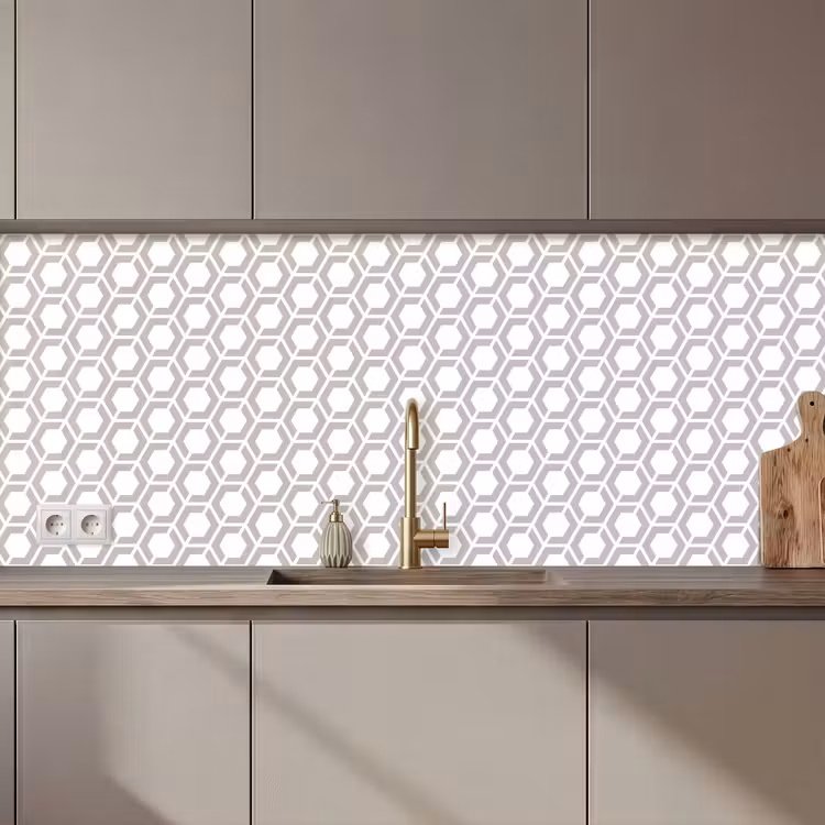 Grafisch - Patroon - Modern - Hexagon keuken achterwand 2 middel 871 zz_3dshopping