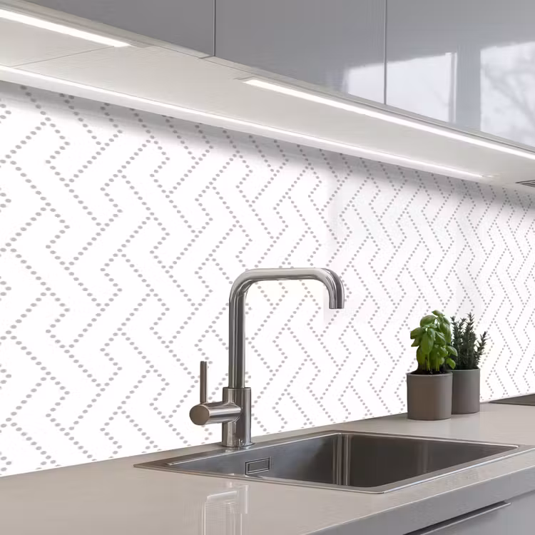 Grafisch - Patroon - Modern - Geweven keuken achterwand 2 middel 871 -3d_schuin