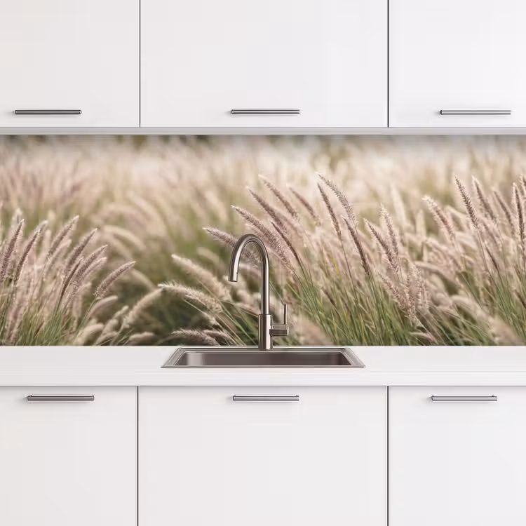 Gras - Close up - Groen keuken achterwand 2 middel -3d