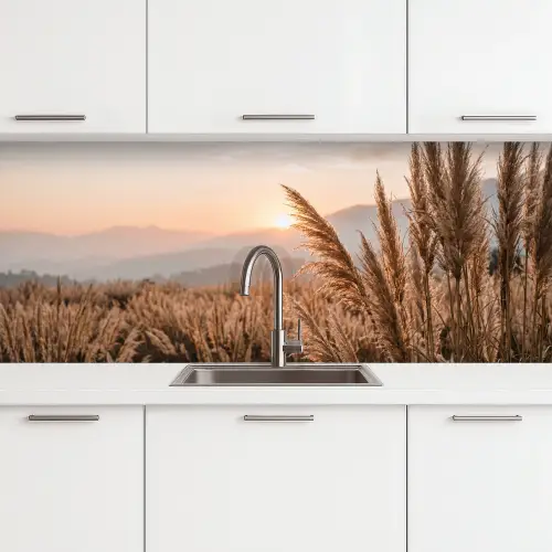 Gras - Veld - Zon - Natuur keuken achterwand 2 middel -3d