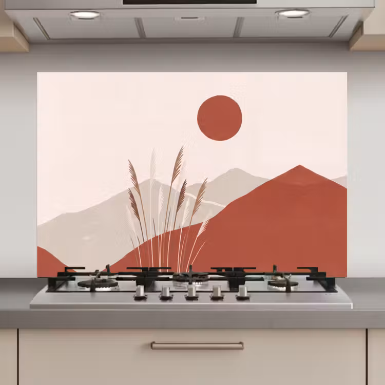 Gras - Landschap - Natuur - Abstract - Beige keuken achterwand spatscherm klein -3d_website