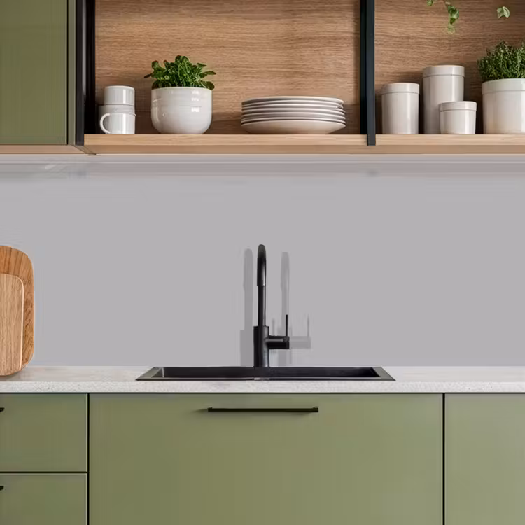 Grijs - Effen print keuken achterwand 2 middel 871 -sfeer3