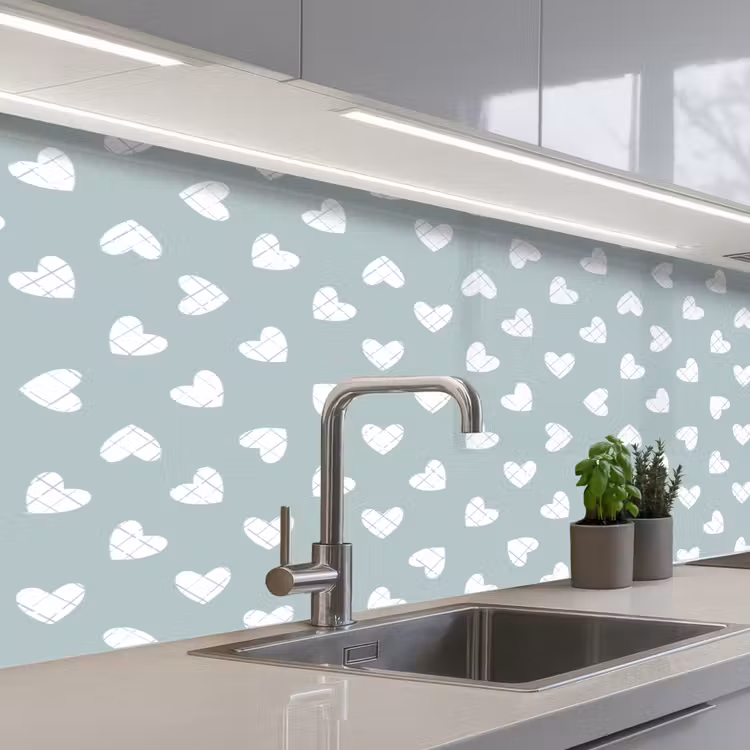 Groen - Design - Geometrie - Patroon keuken achterwand 2 middel 871 -3d_schuin