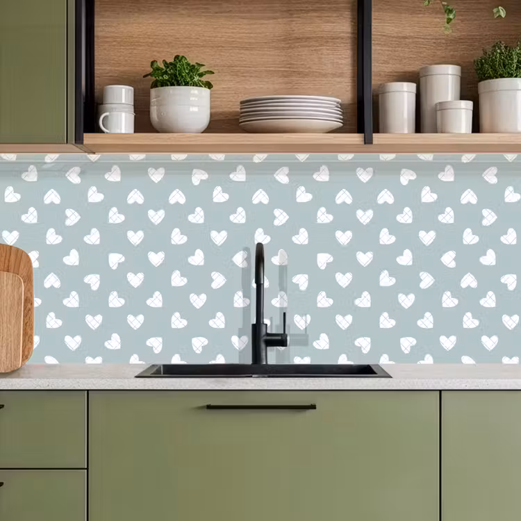 Groen - Design - Geometrie - Patroon keuken achterwand 2 middel 871 -sfeer3