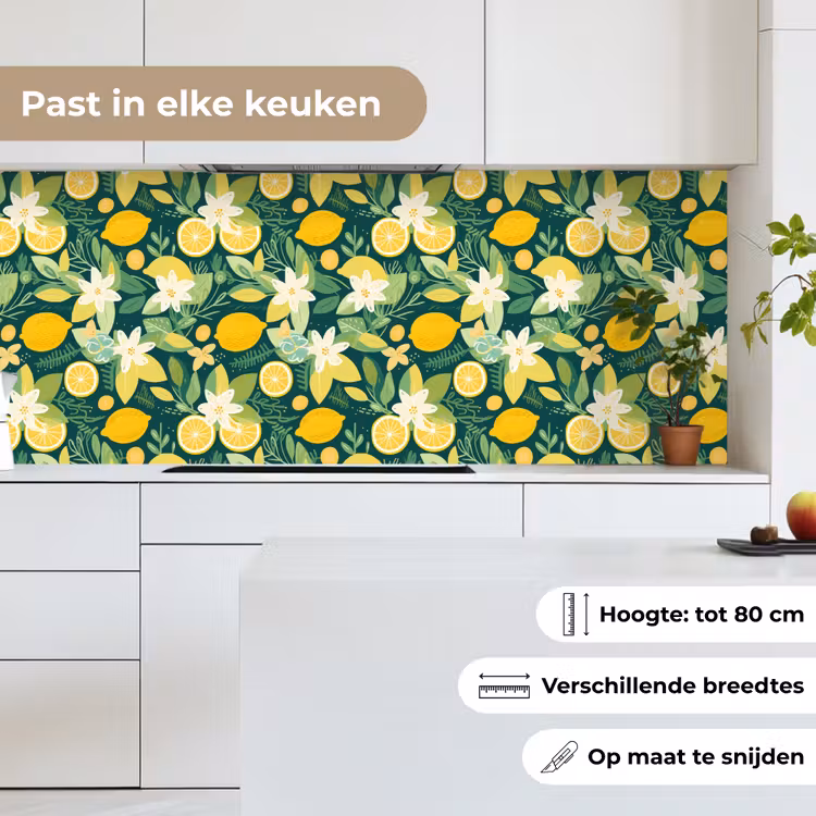 Groen - Bloemen - Citroenpartjes keuken achterwand 2 middel 871 -sfeer4_NL