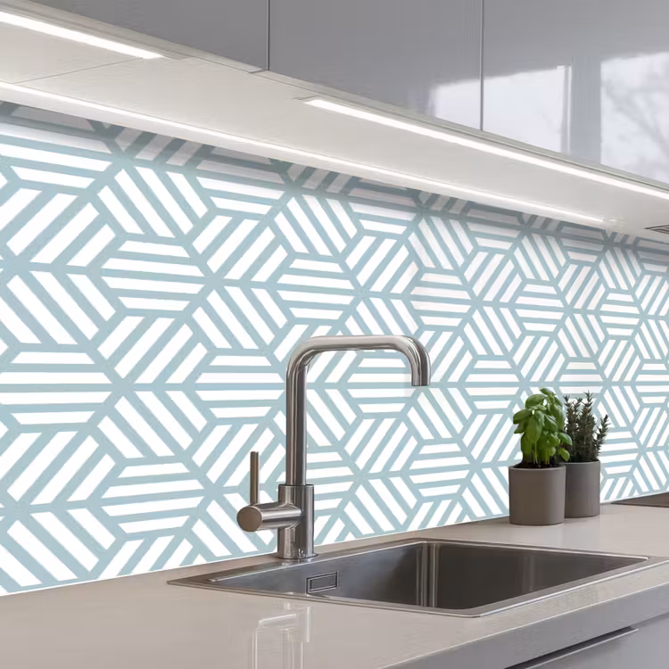 Groen - Geometrie - Patronen - Abstract keuken achterwand 2 middel 871 -3d_schuin