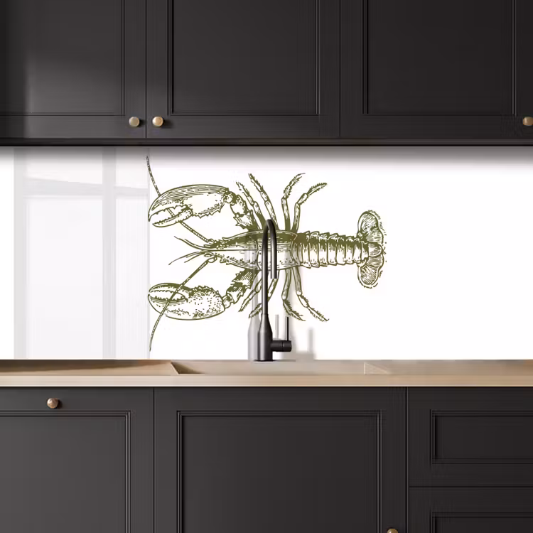 Groen - Kreeft - Wit keuken achterwand 2 middel -sfeer1