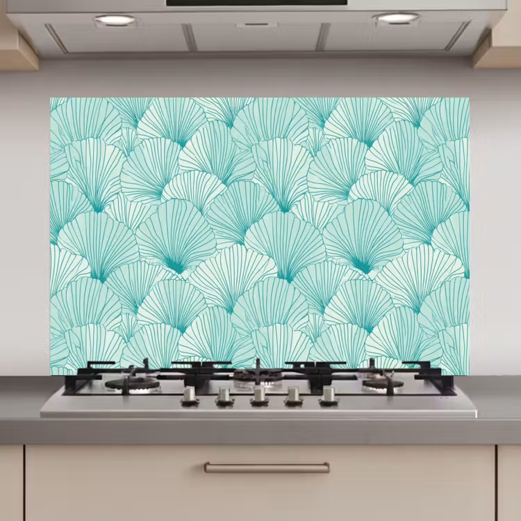 Groen - Wit - Ginko - Getekend - Textuur keuken achterwand spatscherm klein 900 -3d_website