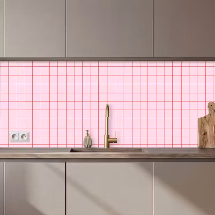 Raster - Patroon - Roze keuken achterwand 2 middel 871 zz_3dshopping
