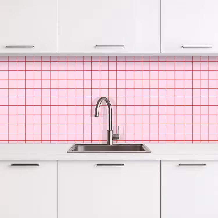 Raster - Patroon - Roze keuken achterwand 2 middel 871 -3d