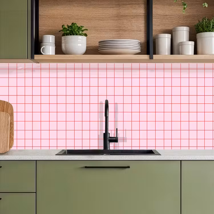 Raster - Patroon - Roze keuken achterwand 2 middel 871 -sfeer3