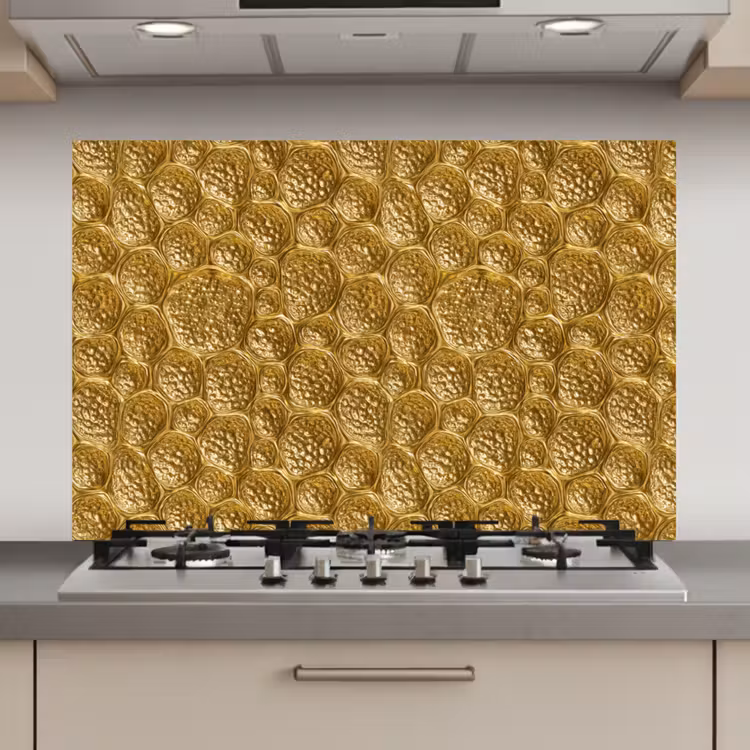 Gehamerd - Mozaïek - Antiek - Goud keuken achterwand spatscherm klein 900 -3d_website