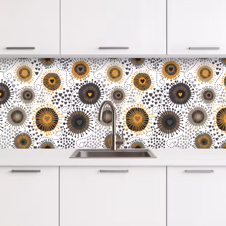 Hart - Jaren 50 - Patroon keuken achterwand 2 middel 871 -3d