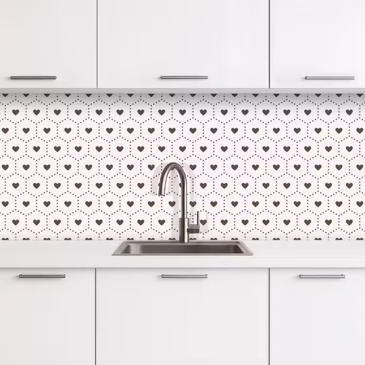 Hart - Design - Geometrie - Patroon keuken achterwand 2 middel 871 -3d