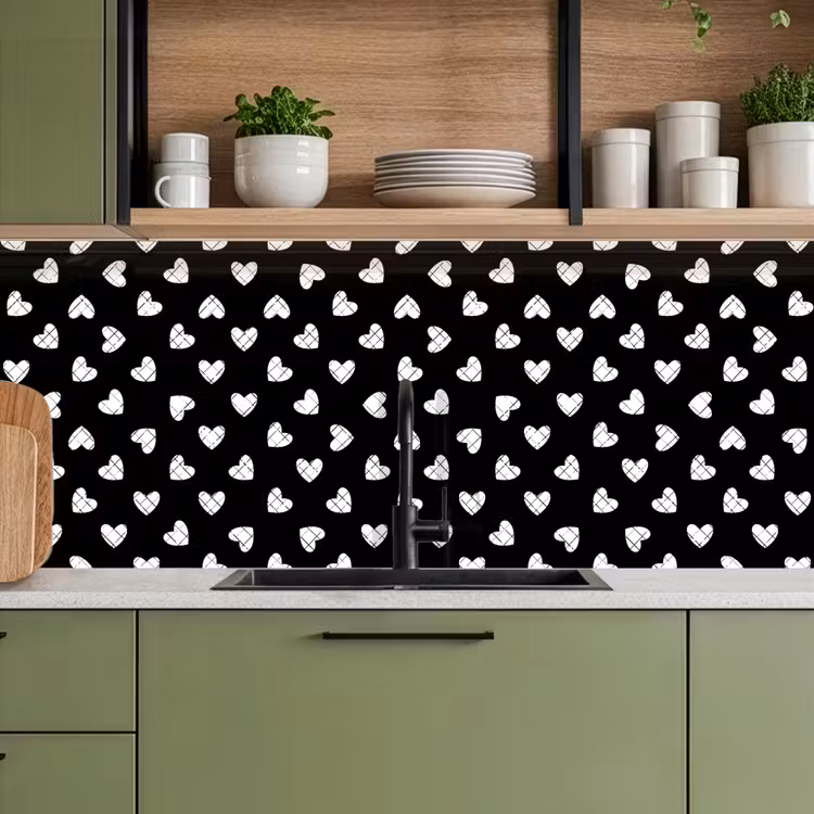 Hart - Design - Geometrie - Patroon keuken achterwand 2 middel 871 -sfeer3