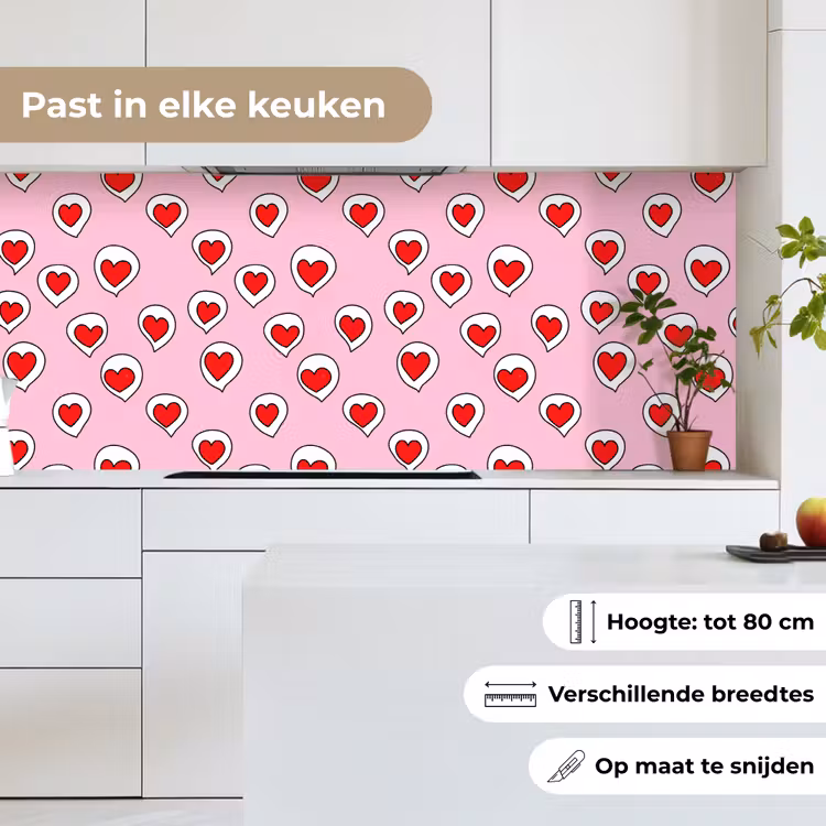 Hartjes - Patroon - Rood keuken achterwand 2 middel 871 -sfeer4_NL