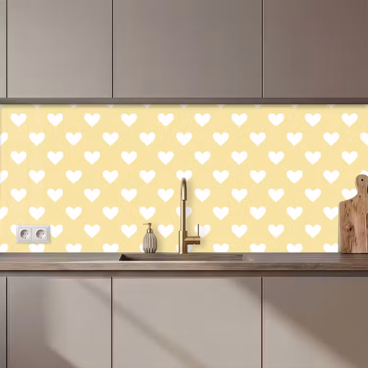Hartjes - Patroon - Geel keuken achterwand 2 middel 871 zz_3dshopping