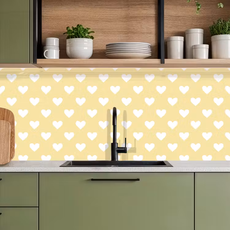Hartjes - Patroon - Geel keuken achterwand 2 middel 871 -sfeer3