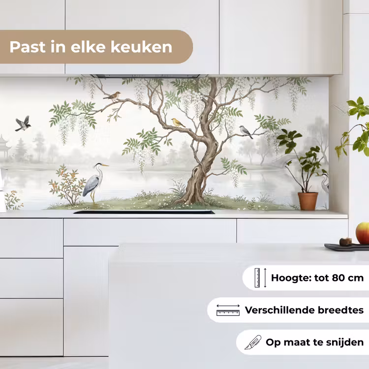 Reiger - Landschap - Groen keuken achterwand 2 middel -sfeer4_NL