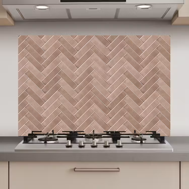Visgraat - Wandtegel - Oudroze - Terracotta keuken achterwand spatscherm klein 900 -3d_website