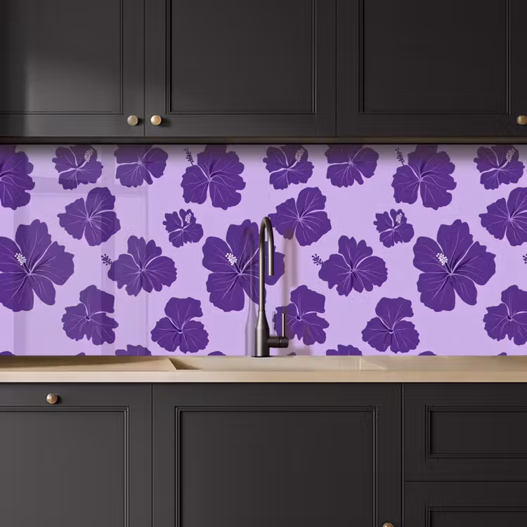 Hibiscus - Bloemen - Paars keuken achterwand 2 middel 871 -sfeer1