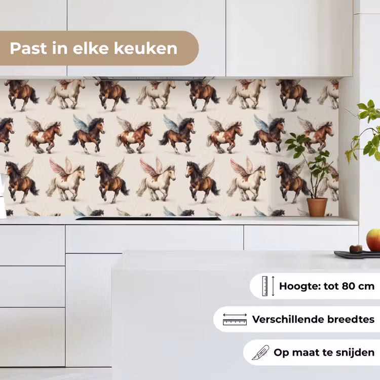 Paarden - Vleugels - Kleurrijk keuken achterwand 2 middel 871 -sfeer4_NL