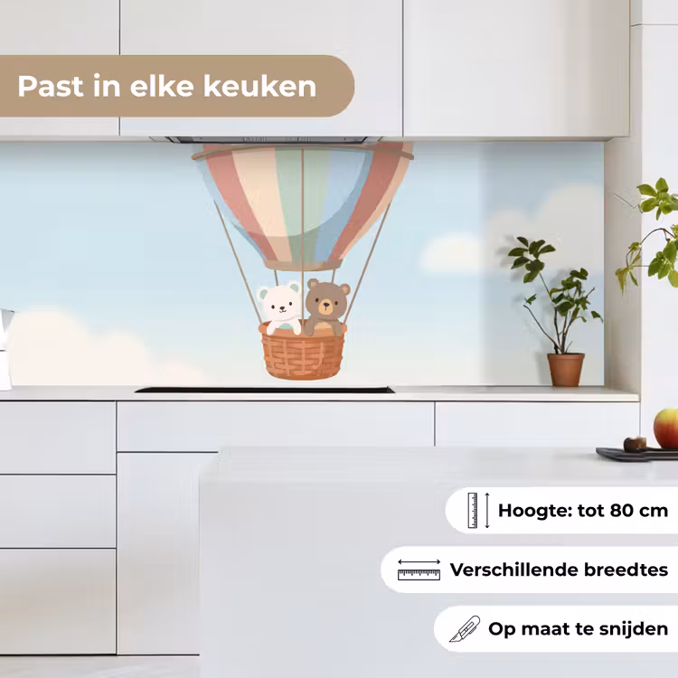 Luchtballon - Beren - Pastel keuken achterwand 2 middel -sfeer4_NL