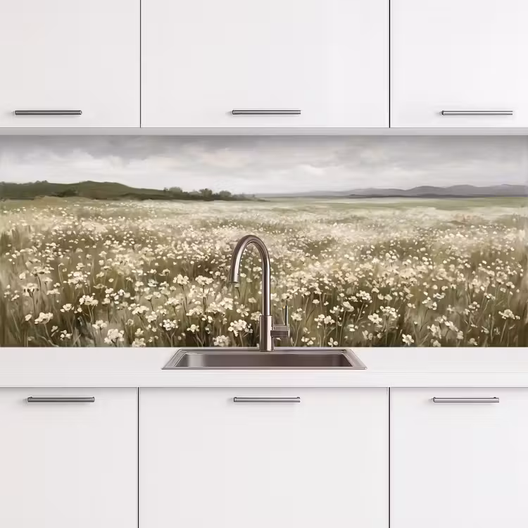 Illustratie - Landschap - Wit keuken achterwand 2 middel -3d