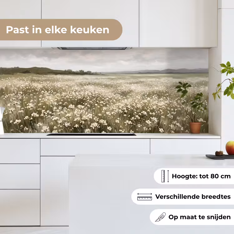 Illustratie - Landschap - Wit keuken achterwand 2 middel -sfeer4_NL