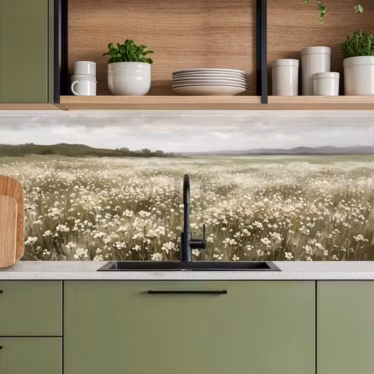 Illustratie - Landschap - Wit keuken achterwand 2 middel -sfeer3