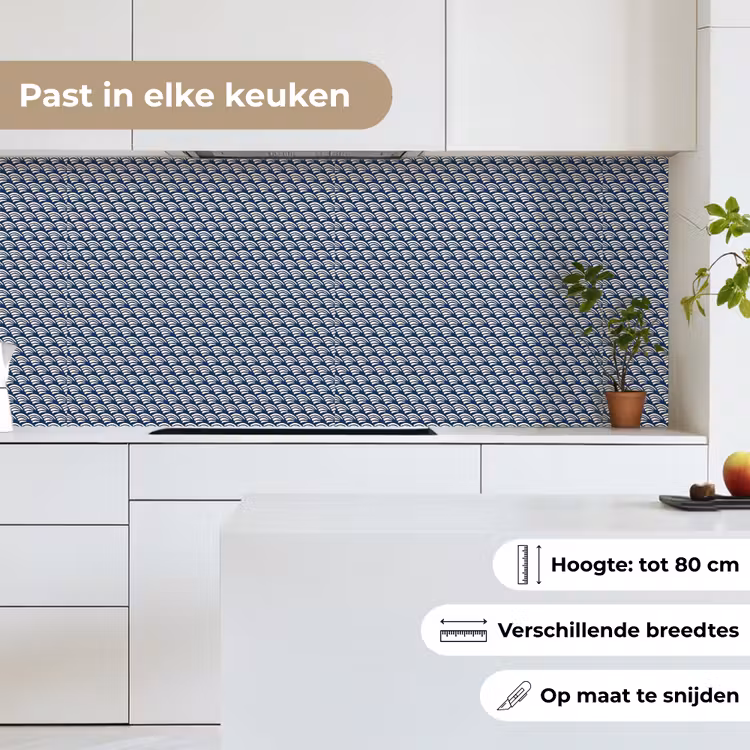Japan - Blauw - Wit - Patronen keuken achterwand 2 middel 871 -sfeer4_NL