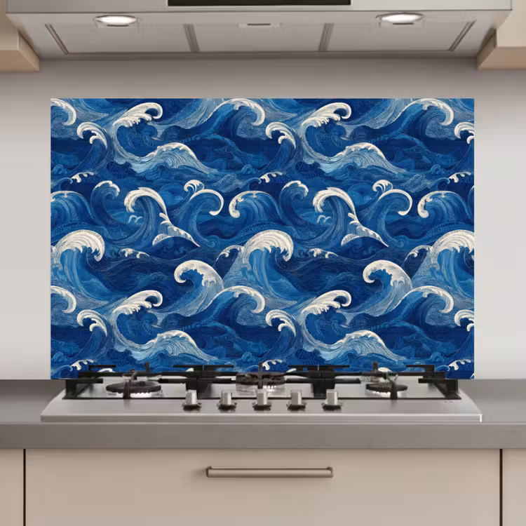 Japans - Oceaan - Golven - Blauw keuken achterwand spatscherm klein 900 -3d_website