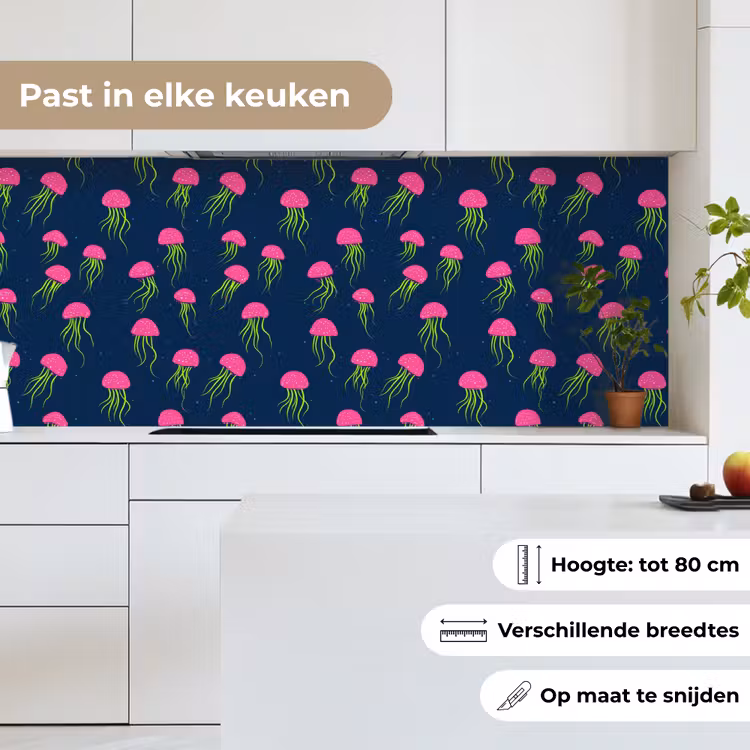 Kwallen - Diepzee - Neon keuken achterwand 2 middel 871 -sfeer4_NL