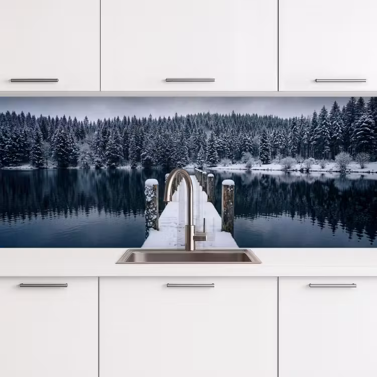 Steiger - Meer - Sneeuw - Bergen - Rustgevend keuken achterwand 2 middel -3d