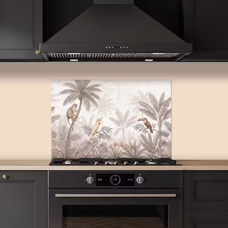 Jungle - Dieren - Palmbomen keuken achterwand 2 middel -3d_schuin