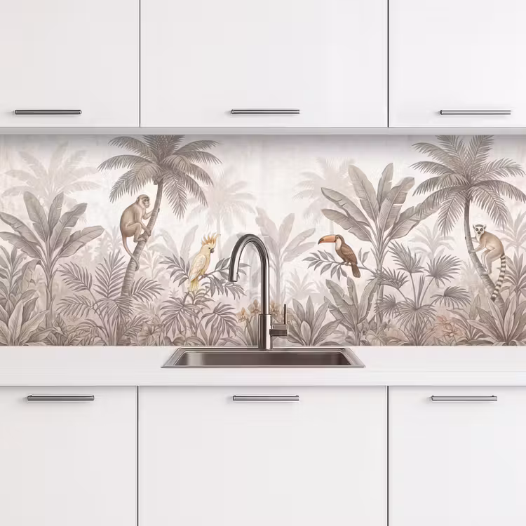 Jungle - Dieren - Palmbomen keuken achterwand 2 middel -3d