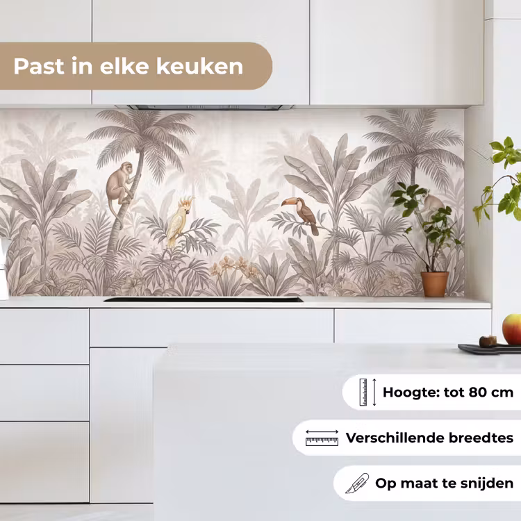 Jungle - Dieren - Palmbomen keuken achterwand 2 middel -sfeer4_NL