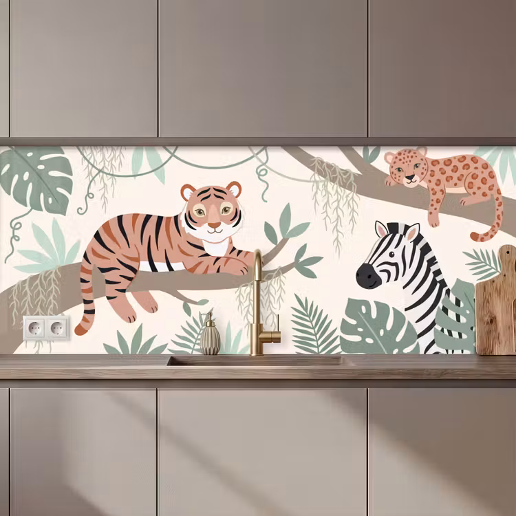 Jungle - Rustiek - Pastel keuken achterwand 2 middel zz_3dshopping