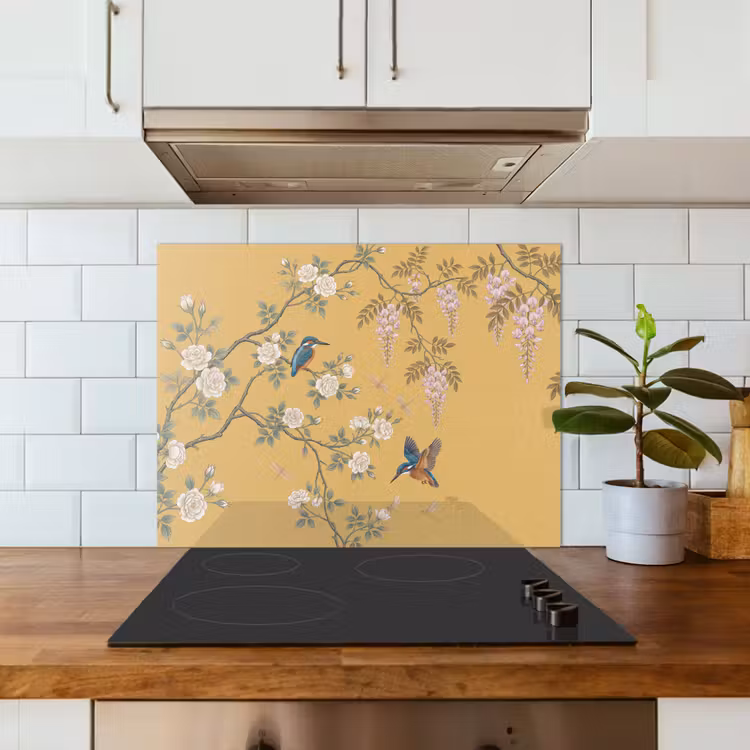IJsvogels - Bloesem - Geel keuken achterwand 2 middel -sfeer4_NL