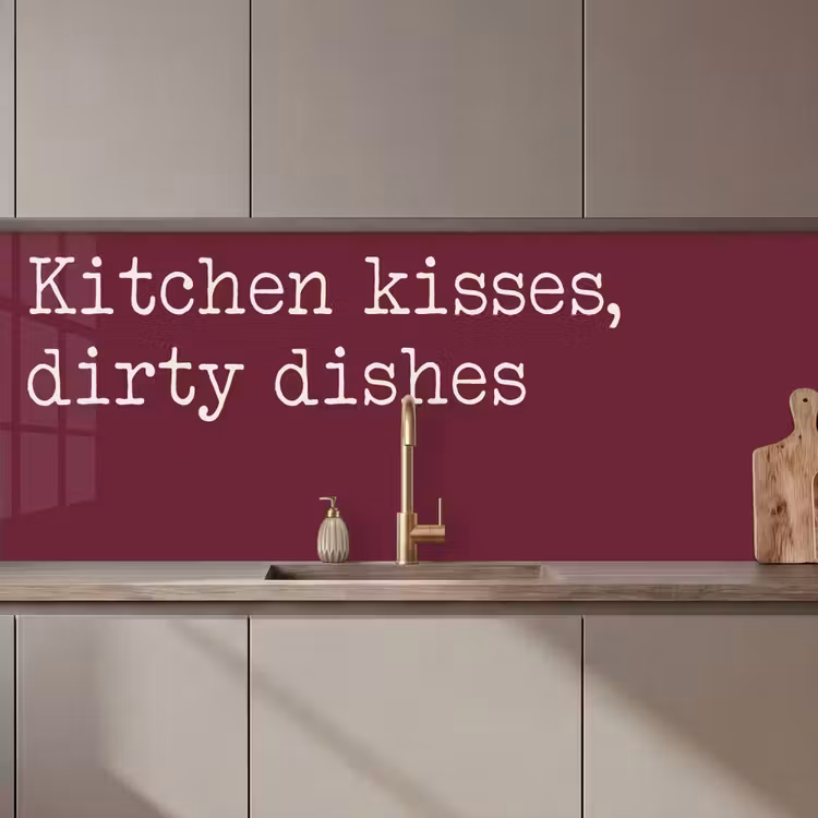 Kitchen kisses, dirty dishes keuken achterwand 2 middel zz_3dshopping