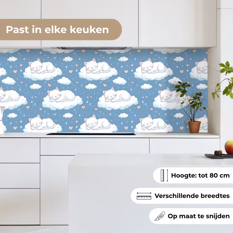 Kitten - Wolken - Blauw keuken achterwand 2 middel 871 -sfeer4_NL