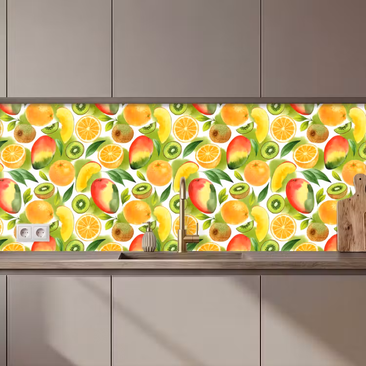 Kiwi - Sinasappel - Mango - Perzik keuken achterwand 2 middel 871 zz_3dshopping