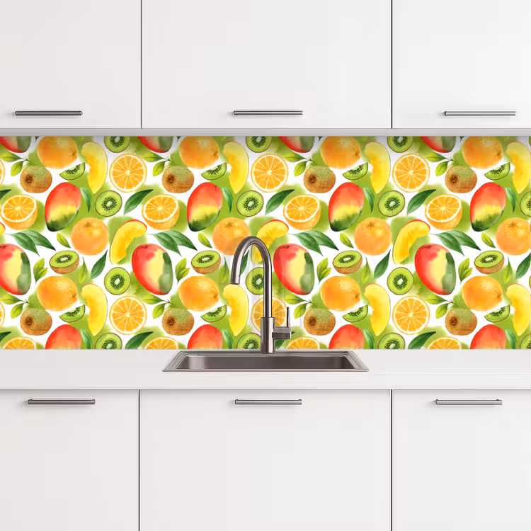 Kiwi - Sinasappel - Mango - Perzik keuken achterwand 2 middel 871 -3d