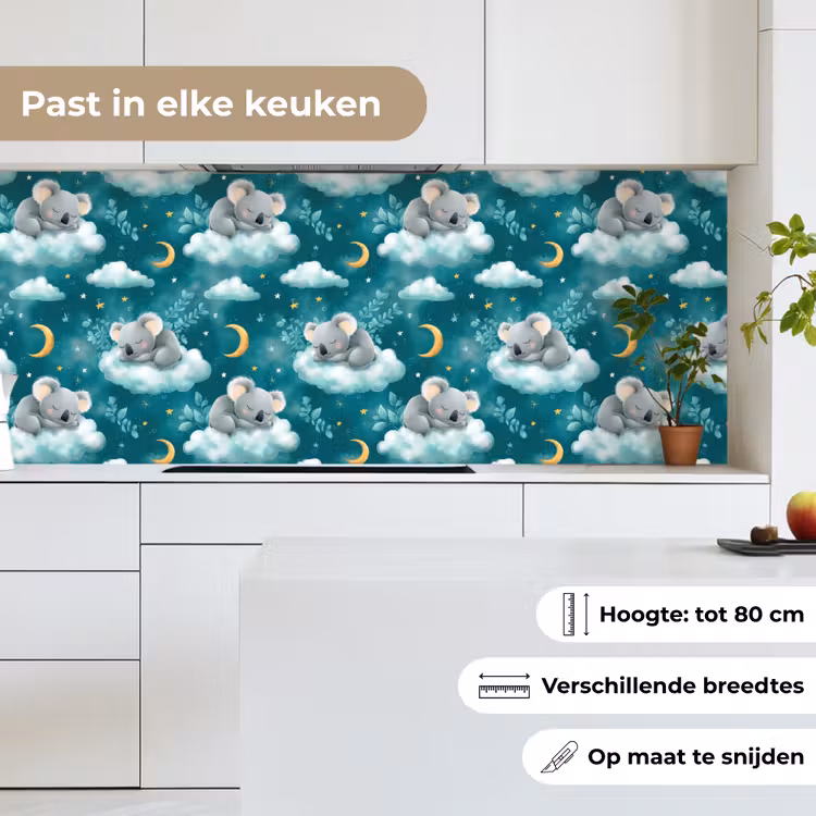 Koala's - Betoverend - Blauw keuken achterwand 2 middel 871 -sfeer4_NL