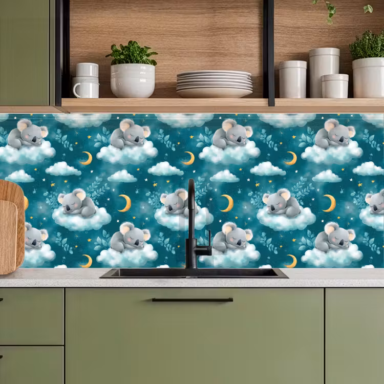 Koala's - Betoverend - Blauw keuken achterwand 2 middel 871 -sfeer3