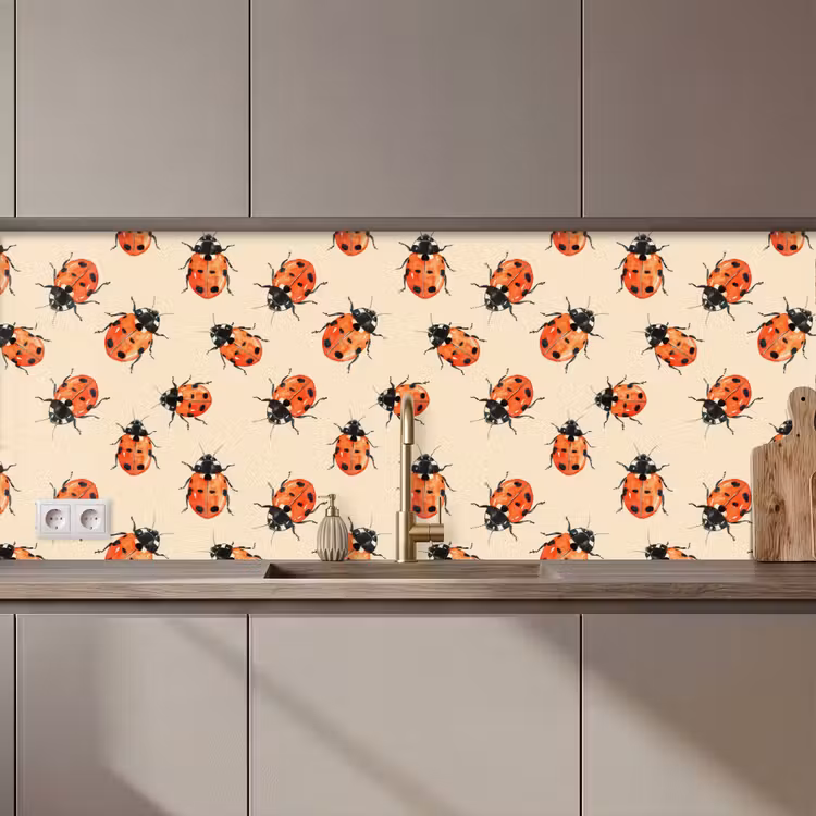 Lieveheersbeestjes - Patroon - Rood keuken achterwand 2 middel 871 zz_3dshopping