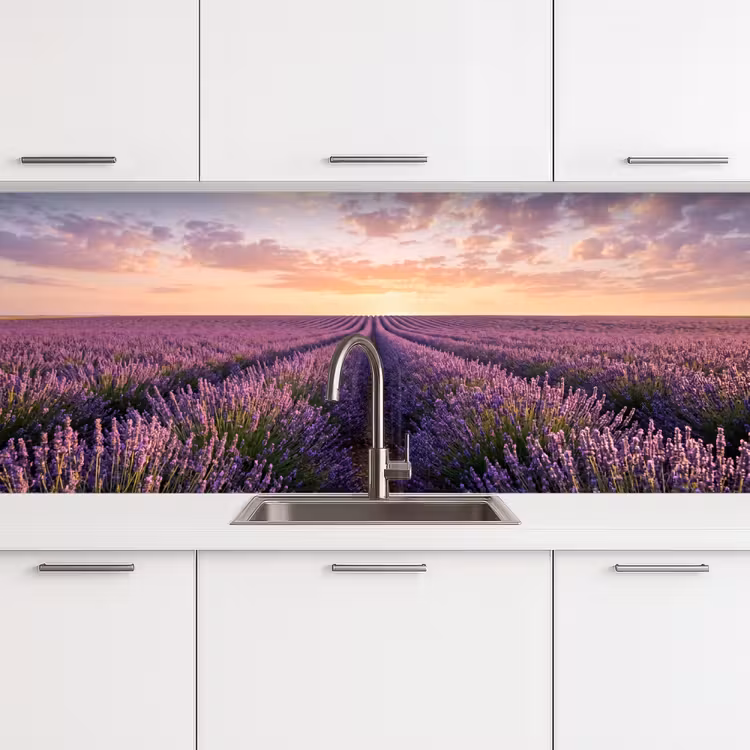 Landschap - Lavendelveld - Paars keuken achterwand 2 middel -3d