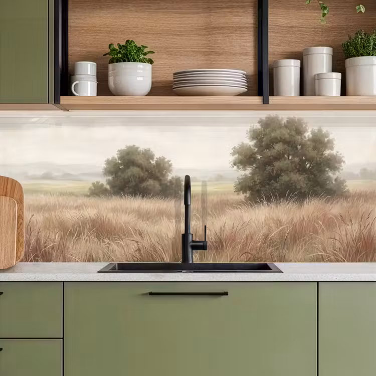 Landschap - Minimalistisch - Beige keuken achterwand 2 middel -sfeer3